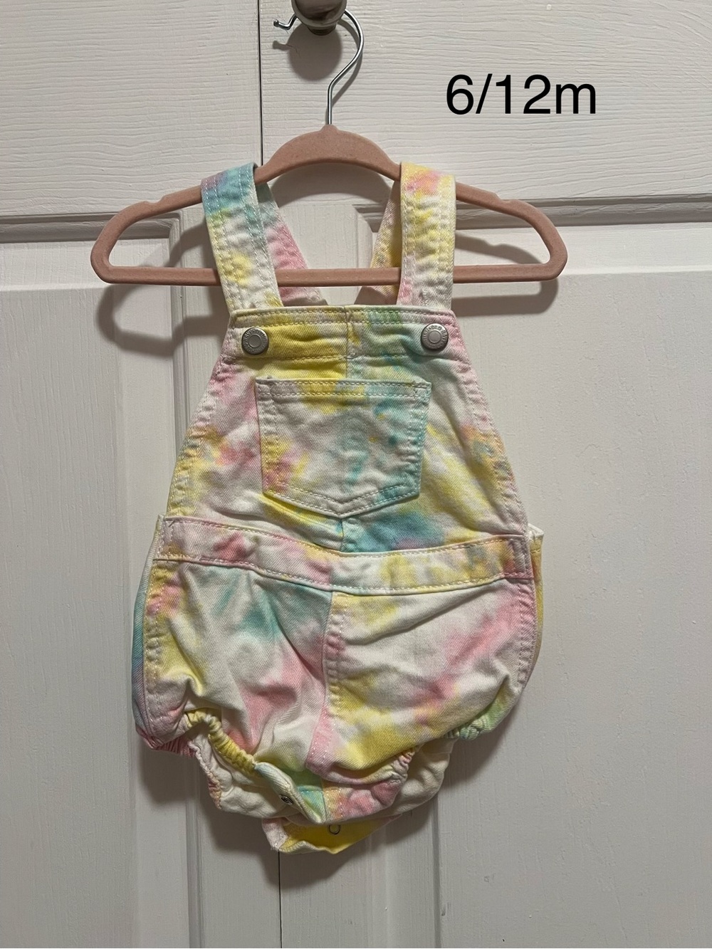 Old Navy Pastel Tie-Dye Baby Overall Shorts